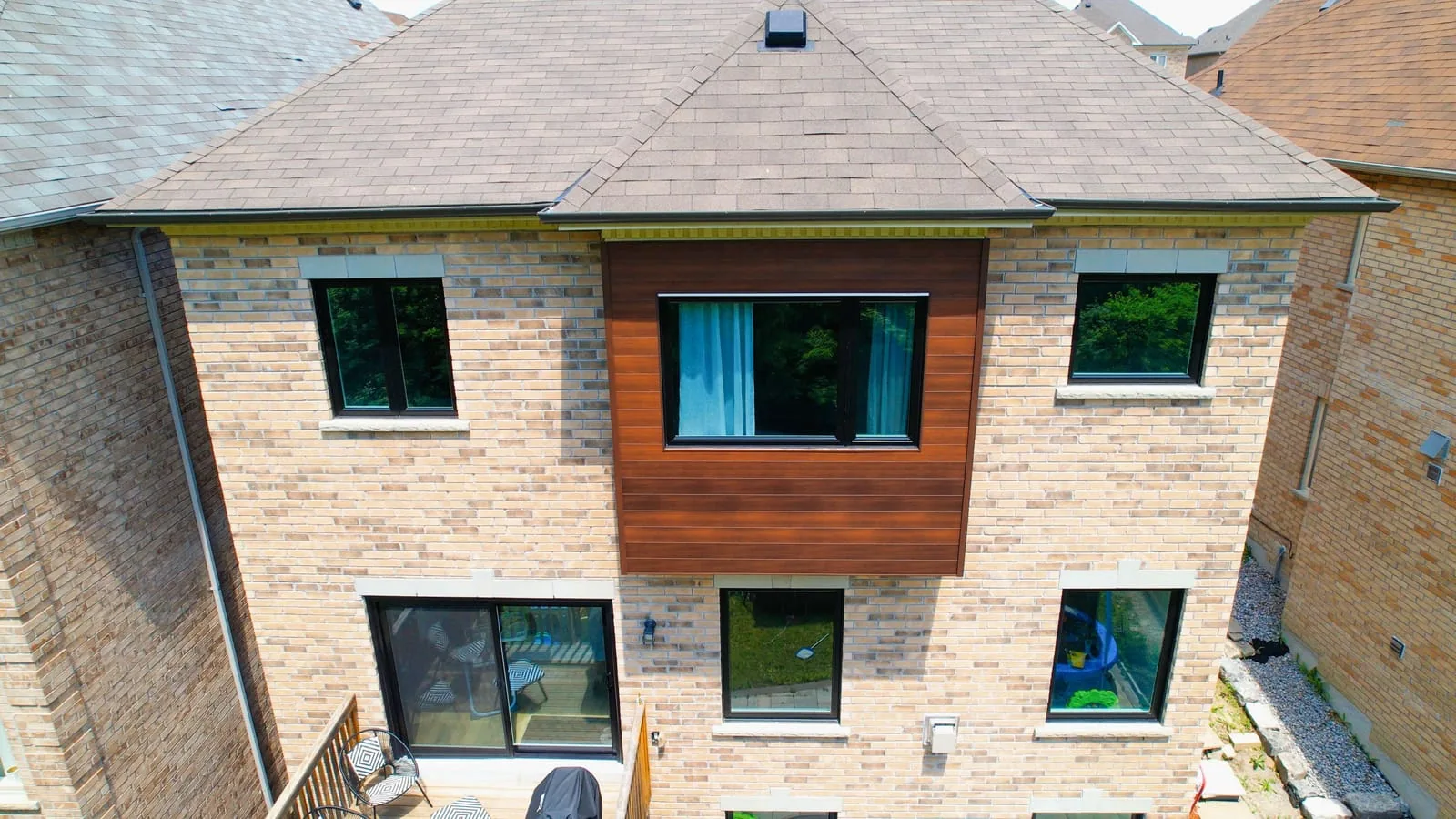 Aerial view of BC home with multiple new windows installed